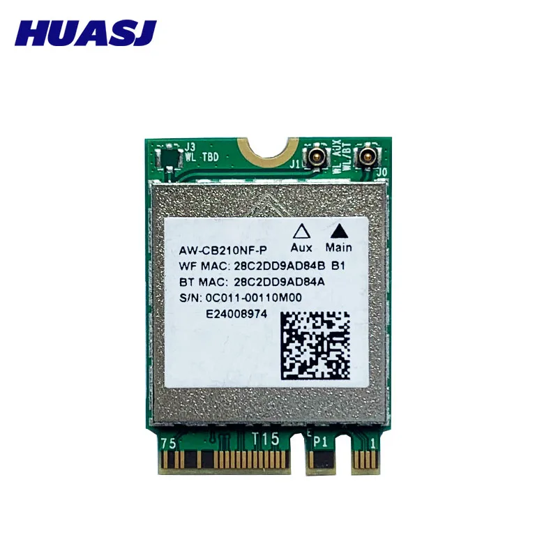 Huasj Dual Band Adapter for BCM94356Z AW-CB210NF-P NGFF M.2 WiFi 867Mbps Wireless Card + BT 4.1 AC Card