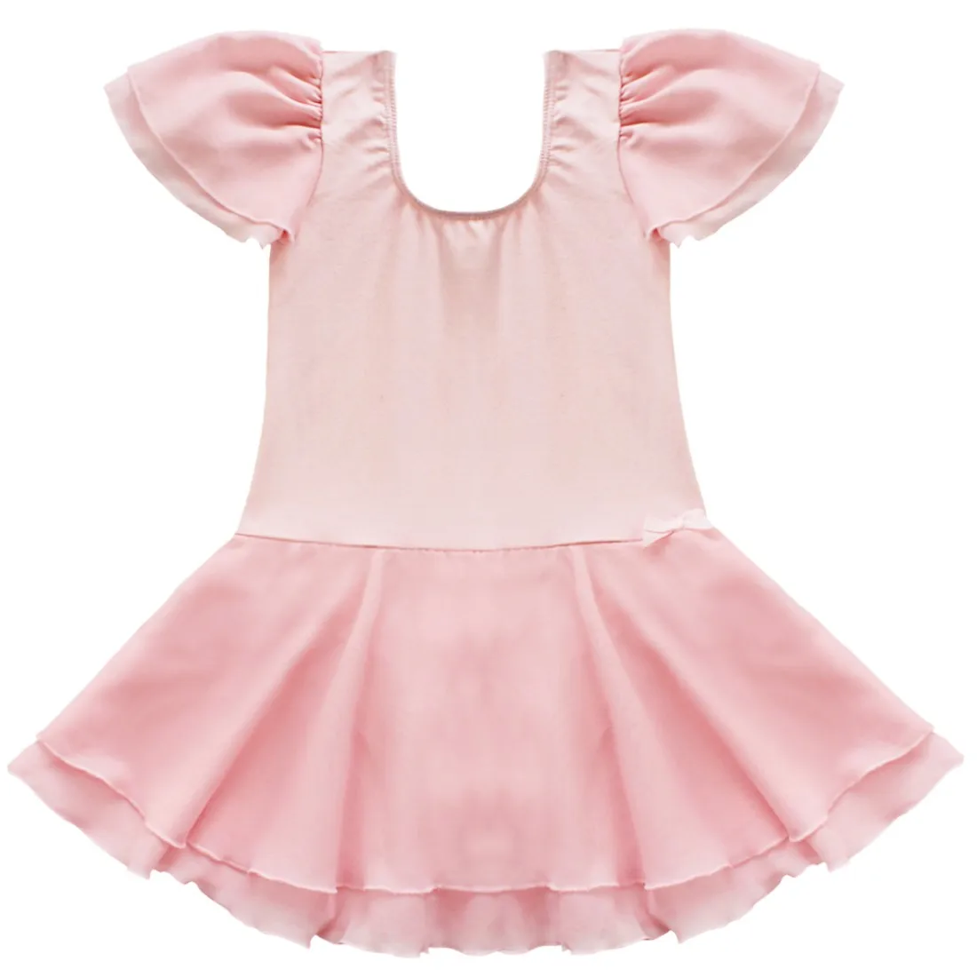 Vestido de baile de Ballet para niños y niñas, leotardo de gimnasia, disfraz de manga corta con volantes, tutú de Ballet, Ropa de baile para actuaciones en escenario