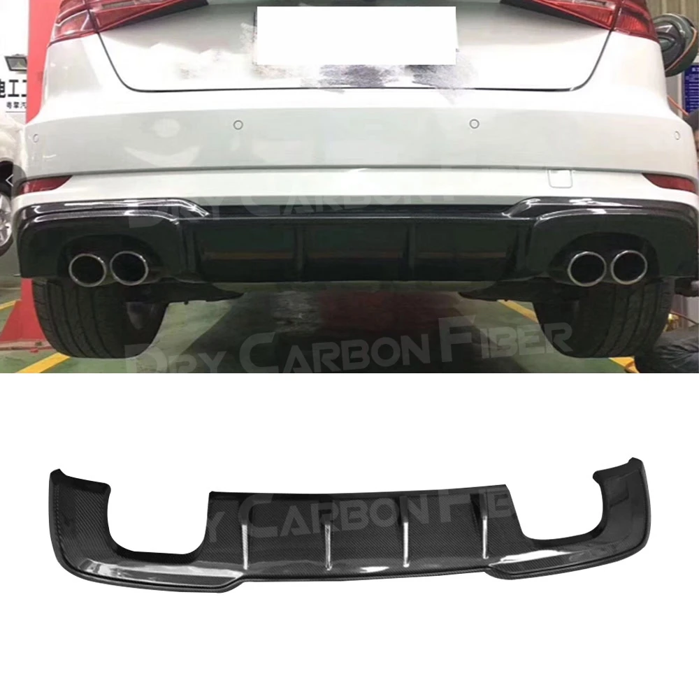 Carbon Fiber Rear Bumper Extension for Audi A3 Sline S3 Hatchback Sportback 2017 2018 2019 Car Styling