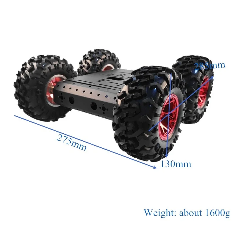 C3 4WD Smart Robot Car with Aluminum alloy, 4 DC 12V Motor, 130mm Rubber Wheel, High Loading Capacity DIY RC Toy