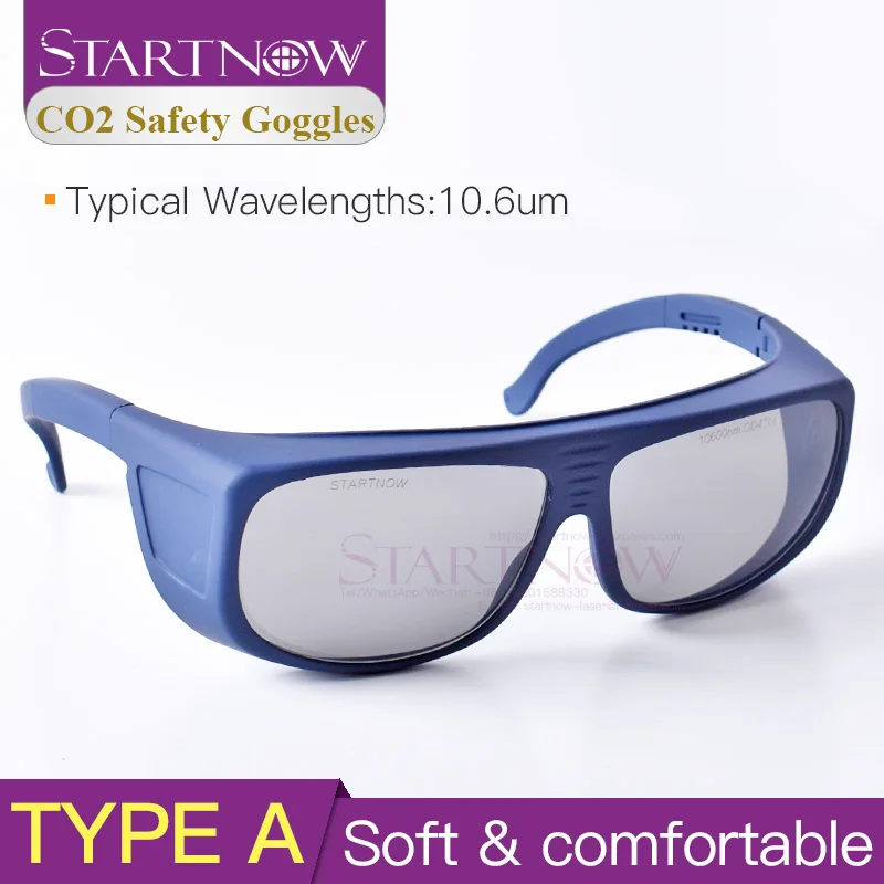 Startnow Laser Protection Goggles OD4+ 10.6um CE CO2 Cutting Marking Machine Parts Protective Eyewear Shield Safety Glasses