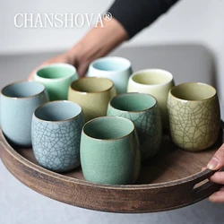 CHANSHOVA-Chinese Porcelain Tea Set, Traditional Chinese Style, Celadon Crackle Ceramic Teacup, Coffee Cups, H318, 220ml