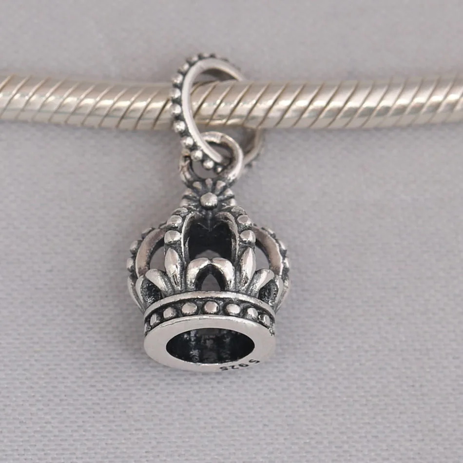 Women Bracelets Pendant Silver DIY Jewelry Noble Splendor Crown Dangle Charm fit Lady Bracelet Bangle  Girl Gift image 3