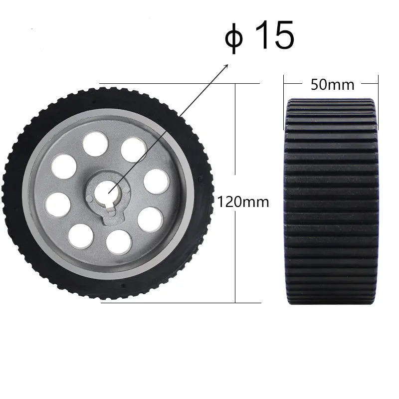 50X120mm AGV rubber wheels, heavy 120 photovoltaic automatic carrier robot driving wheel casters