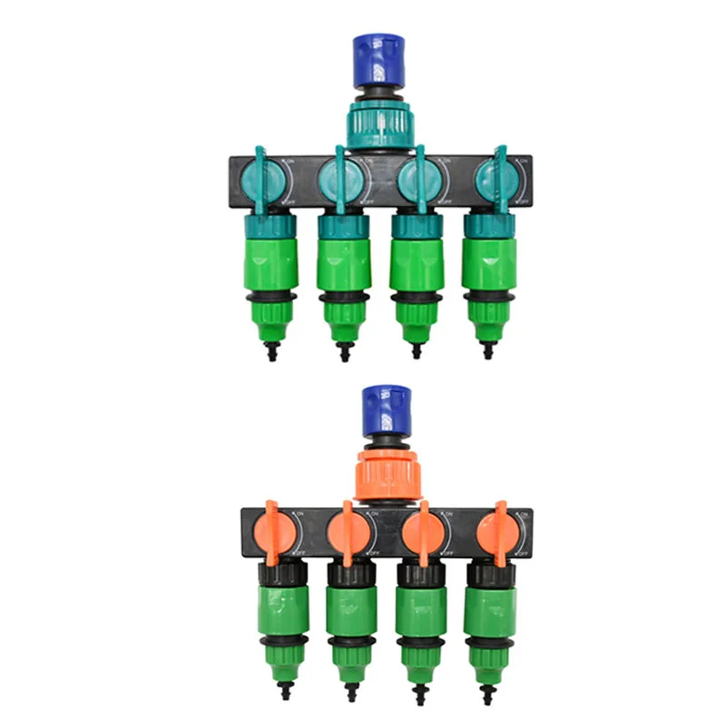 

1/4 3/8" Garden Tap Water Pipe 4 Way Splitter Hose Splitter 4/7 Or 8/11 Hose Fittings Pipe Connector Irrigation 1Set