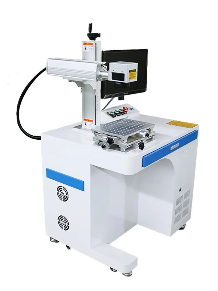 

Raycus 50W Fiber Laser Marking Machine Stainless Steel Engraver Marker with Rotary Axis Metal Cutter Jewelry Silver Work