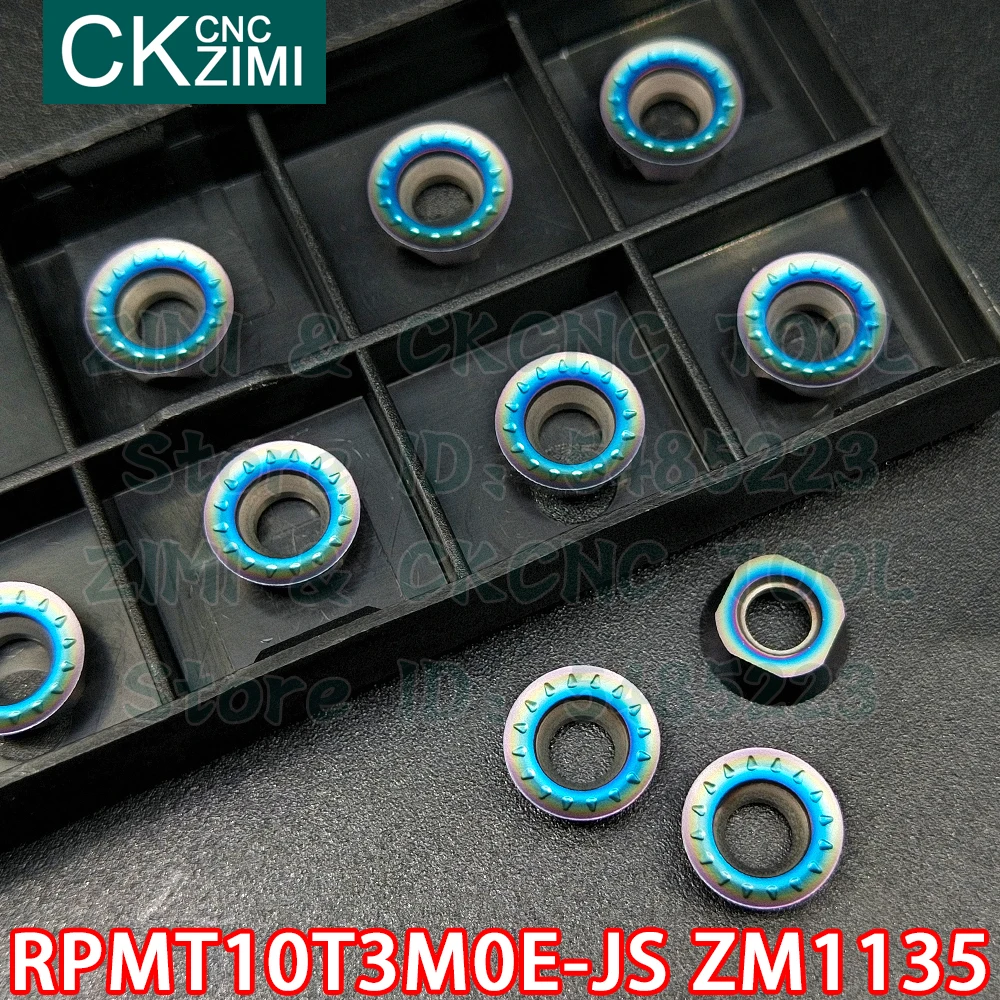 RPMT10T3MOE-JS ZM1135 RPMT 10T3MOE JS карбидные вставки фрезерование вставляет инструменты CNC металлический токарный инструмент Круглые Вкладыши концевой ...