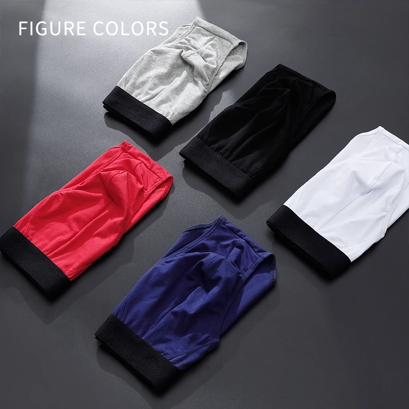 FC-Calzoncillos de algodón transpirables para hombre, pantalones de cintura baja, antibacterianos, color sólido, para verano