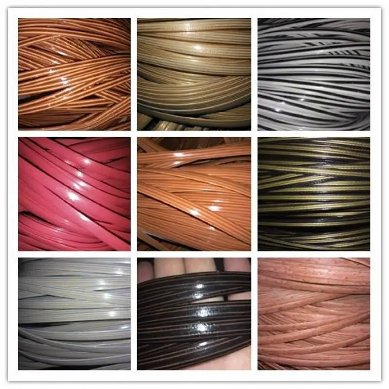 65meters Coffee Gradient Flat Synthetic Rattan Weaving Material Plastic Rattan For Knit And Repair Chair Table Synthetic Rattan