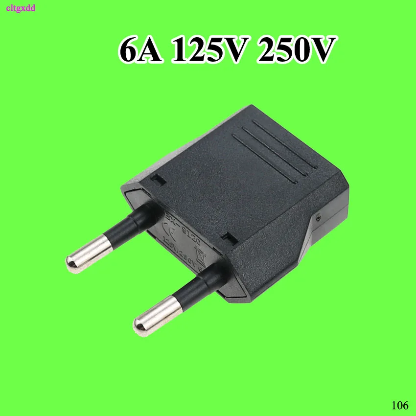 European two-circle 4.0MM pins meet the European standard semi-package plastic BX-9120-1 European conversion plug 125V 250V 6A