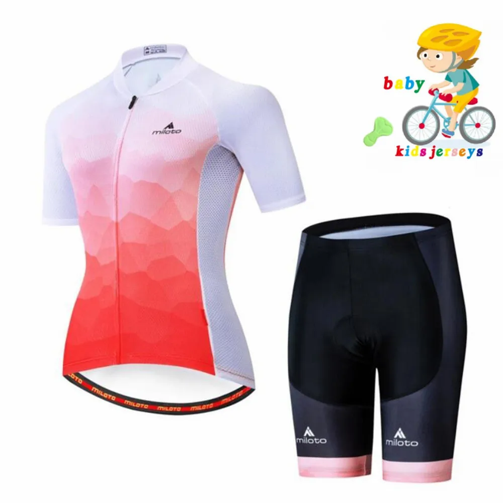 Short Sleeve Cycling Jersey Sets for Children, Breathable Clothing for Girls, Sports Wear for Kids, Summer, 2023