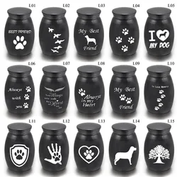 16x25mm Metal Cremation Urns Funeral Keepsake Dog Cremation Urn Pet Urn Black