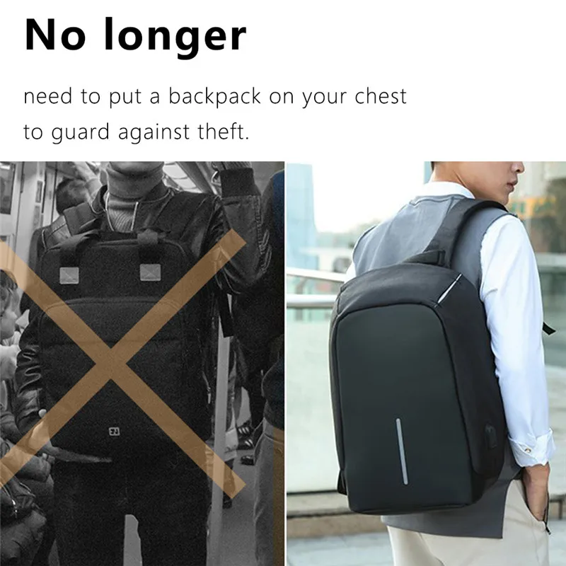 Anti-Theft Laptop Backpack Bag 15.6 Urban Men Backpack Mochila Waterproof Black 2021 School Woman Anti Theft Backpacks