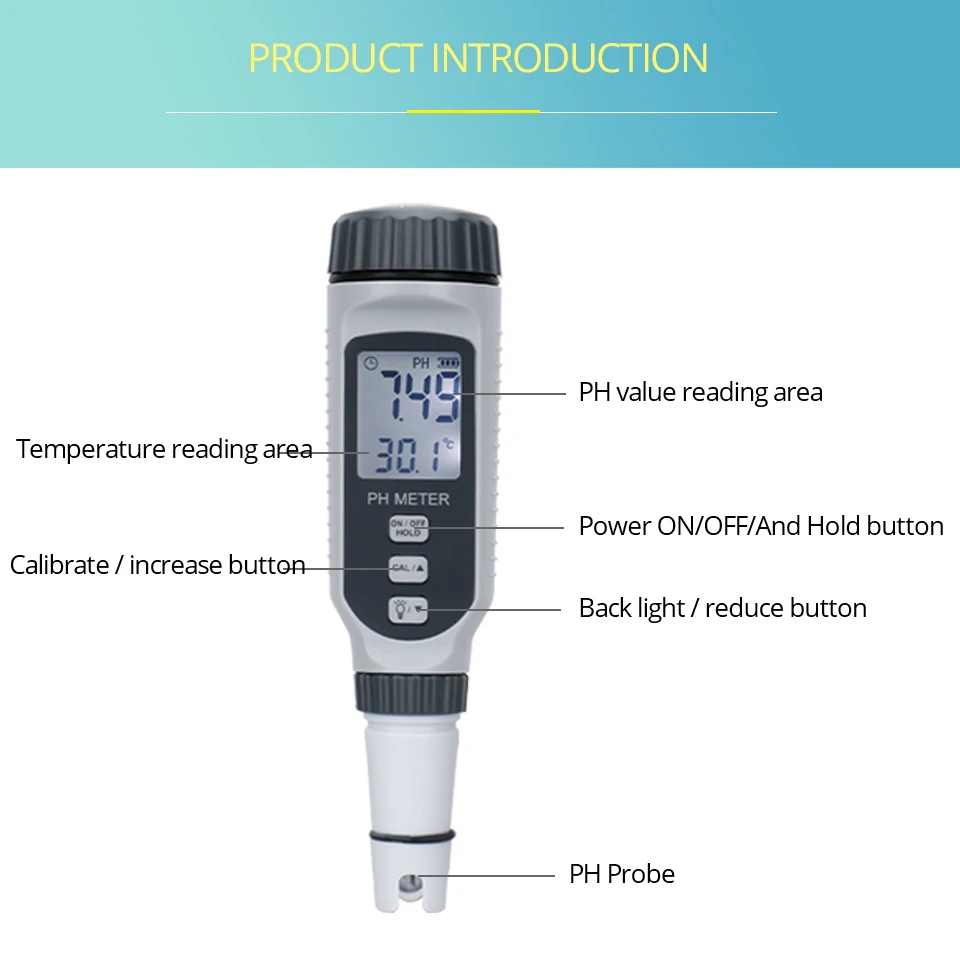 Professionelles PH-Messgerät Stifttyp Wasserqualitätstester Acidometer für Aquarium Säuremessgerät Wasser-Messgerät PH-Säuremesser – Detail 11