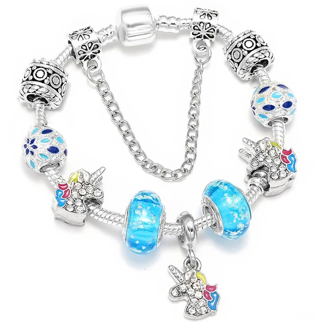Silver Color Animal Style Charm Bracelets With Nice Marano Beads Fit Original Fine Bracelet For Kids Special Gift Dropshipping