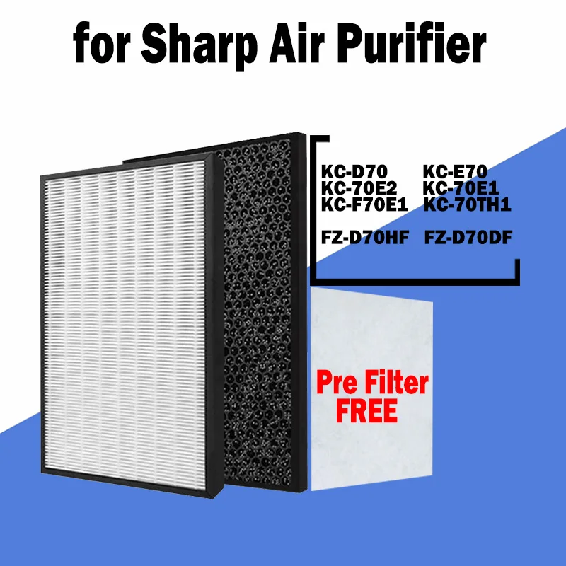 Hepa Filters Actived Carbon Deodorizing Water Humidifier Filter Air Humidifier for Sharp Air Purifier KC-D70, KC-E70, KC-F70