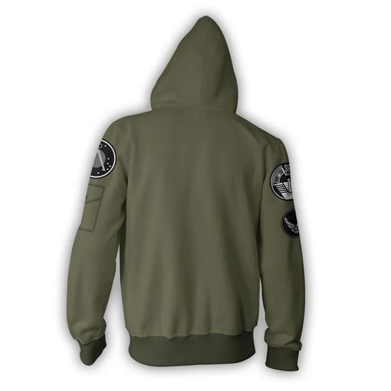 Stargate:SG-1 Costume SG-1: Explorer Unit Cosplay 2018 3D Print Sweatshirt Hooded Zipper Cartoon Sweatshirt VogueHommes Jacket