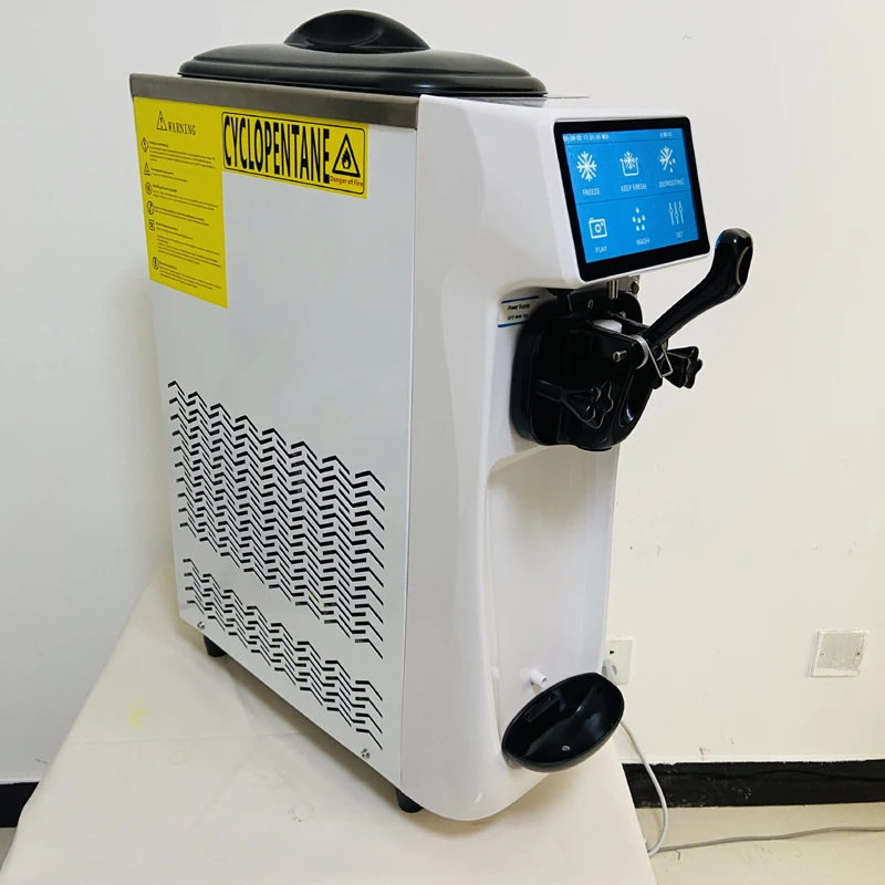 12-16L/H Gelatiera Pre-raffreddamento Gelato mahine 1050W Sistema di pompaggio d'aria commerciale per macchina per yogurt a sapore singolo