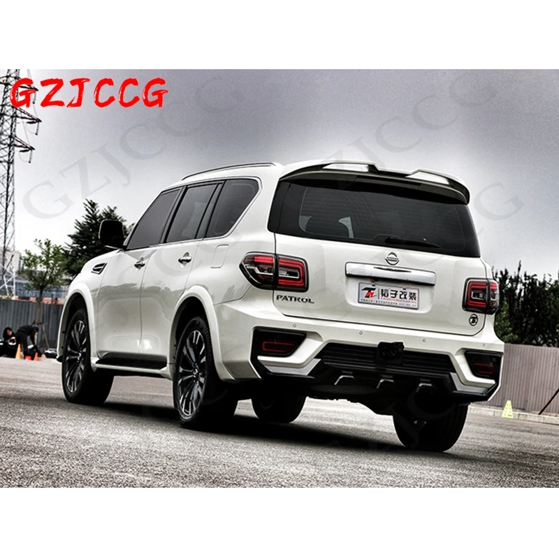 Auto ABS Plastic White Black Color Rear Trunk Boot Wing Spoiler Car Accessories 1Pcs For Nissan PATROL Y62 2011-2020