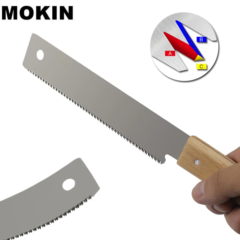 12'' Mini Hand Saw Flush Cut Saw 3-edge Teeth Wood Tenon Saw Fine Tooth Japanese Saw For Woodworking Wood Cutting Tools