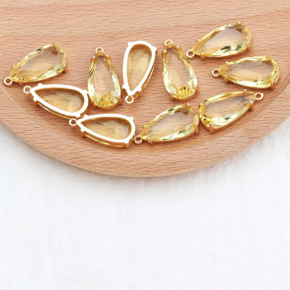 GUFEATHER M556,Crystal gemstone,jewelry accessories,Metal frame,hand made,charm,jewelry making,diy earrings pendant,10pcs/lot