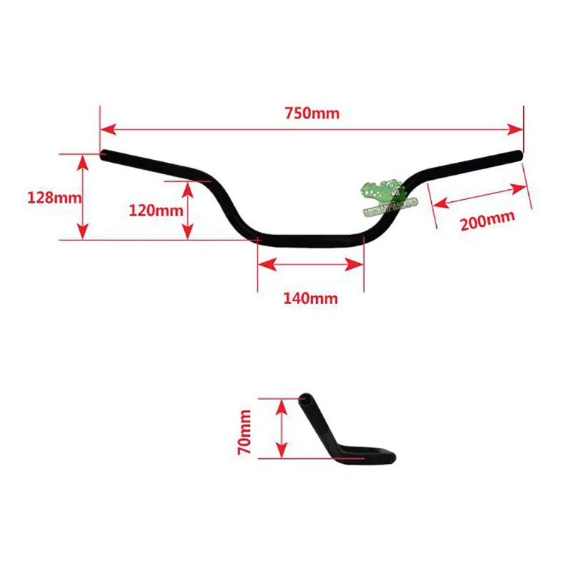 750mm 22MM Universal vintage motorcycle  aluminum alloy handlebar tubes with 14mm balance block