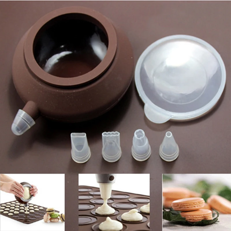 Silicone Macaron Kit Baking Mold Set 30 Cavity Macaroon Mat & Dessert Decorative Nozzle Tool Baking Mat Sheet Oven