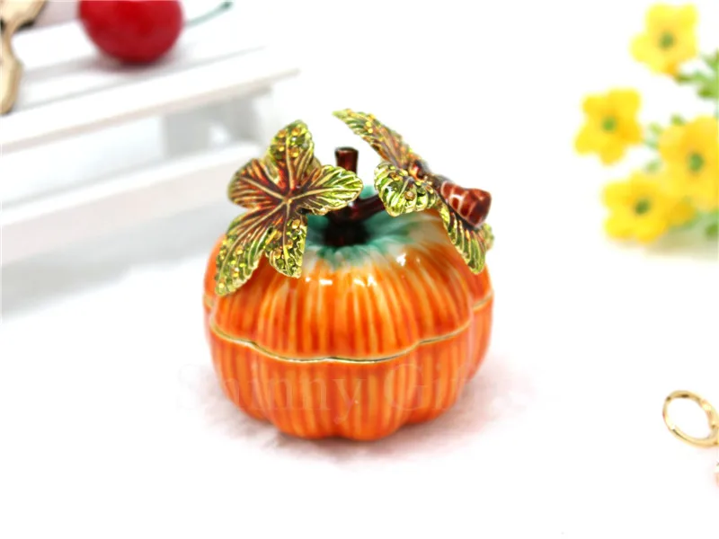 SHINNYGIFTS Enameled Metal Trinket Box, Christmas Gift, Student Gifts