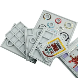Mix7Style Gray Velvet Flocked Board Beading Jewelry  For DIY Bracelet Necklace Making Organizer Tray Design Craft Measuring Tool