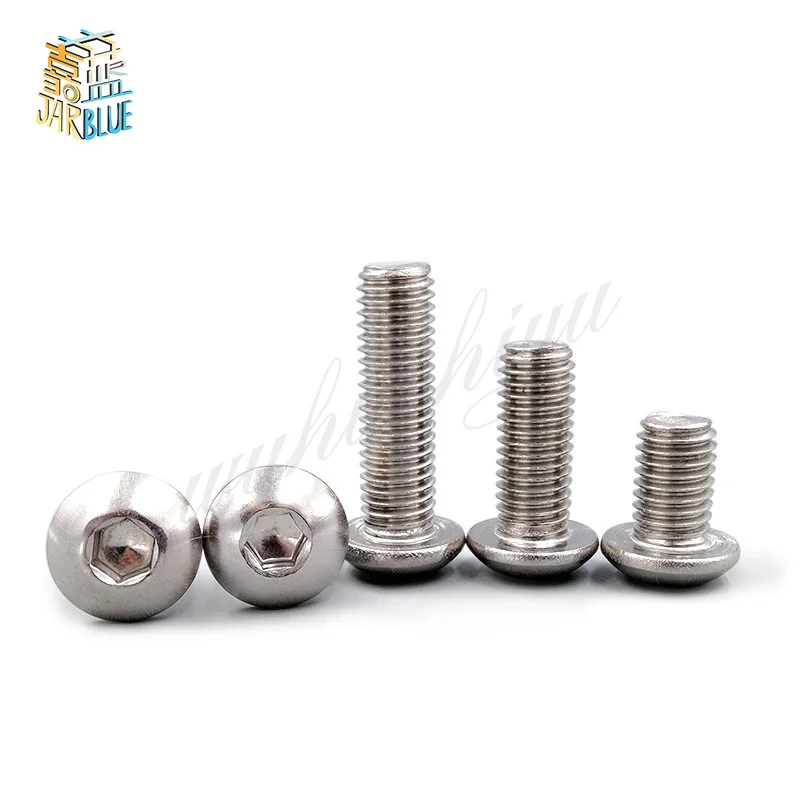 (10 pc/lot) M5,M6,M8 *L =8~50mm ISO7380 Stainless Steel A2 Hex socket button head cap toy screw