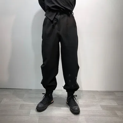 

Men's Trousers Leisure Spring New Harajuku Simple Loose Casual Pants Men's Black Sports Pants Closed Feet Simple Casual Pants