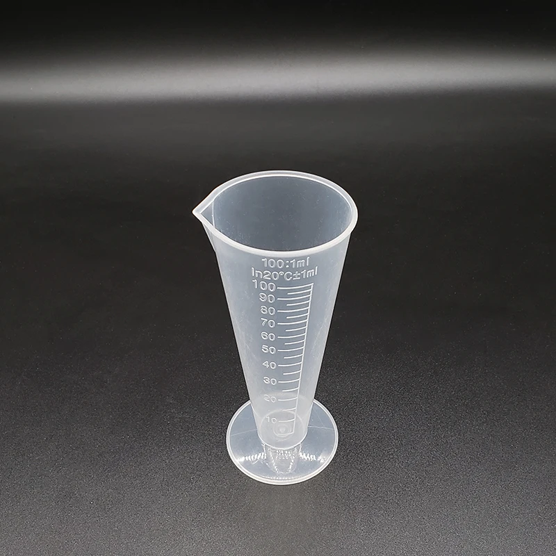 3pcs Plastic triangle measuring cup,25ml/50ml/100ml,Conical measuring cup with scale,Experimental plastic measuring cup