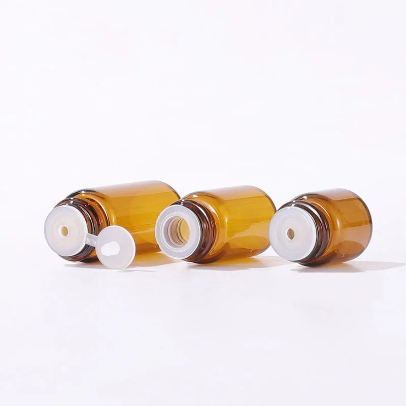 1pc Empty Amber Glass Essential Oil Bottle Laboratory Test Tube Glass Perfume Bottle Oil Bottle Test Sample 1/2/ 3/ 5ML