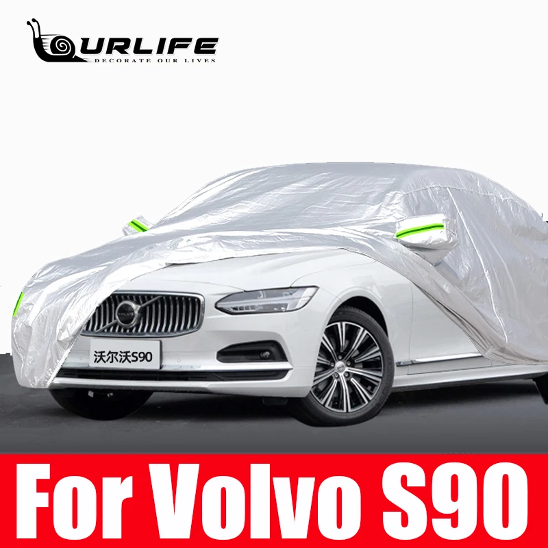 

For Volvo S90 2010-2021 Full Car Cover Indoor Outdoor Sunscreen Heat Sun UV Protection Dustproof Anti-UV Oxford cloth