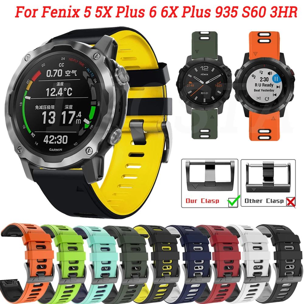 Tali Jam Tangan Baru untuk Garmin Enduro Fenix 6 6X Pro Solar 5 5X Plus 3 HR Descent MK1 Mk2 Mk2i Tali Jam Tangan Silikon Tali Rilis Cepat