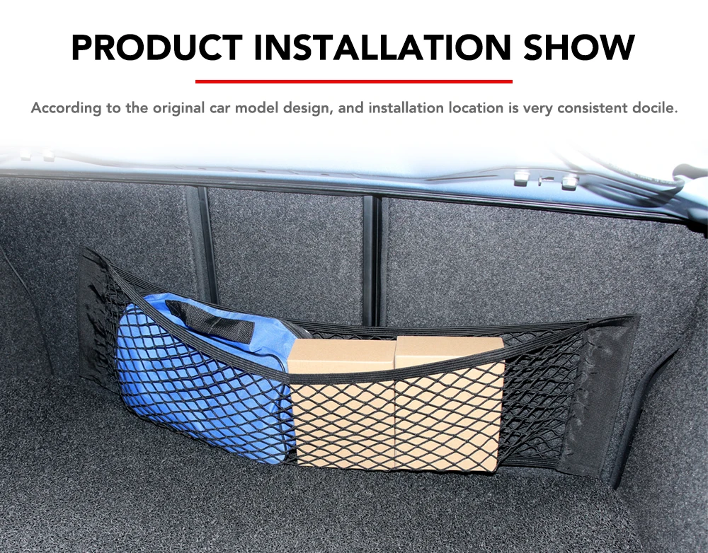 Car Back  Trunk Seat Elastic String Net Magic Sticker Mesh Storage Bag Pocket Cage Auto Organizer Seat Back Bag 40*25cm