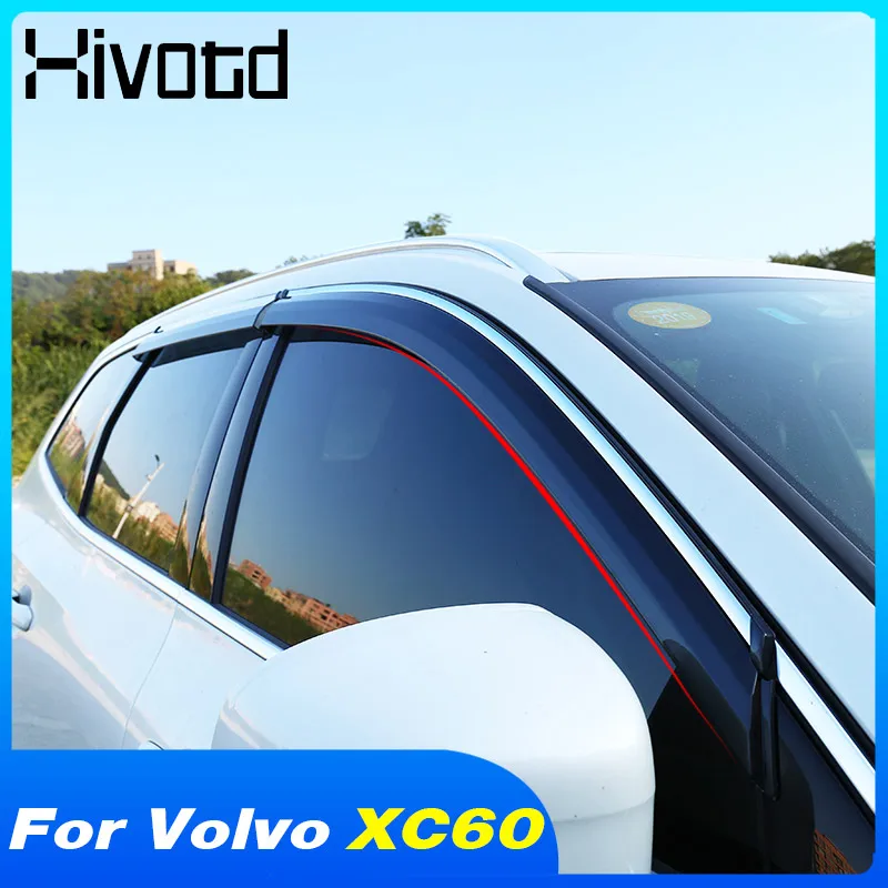 Car Window Visor Rain Guard Sun Shield Shelter Protection Covers Panel Parts Exterior Decor Accessories For Volvo XC60 2022-2018