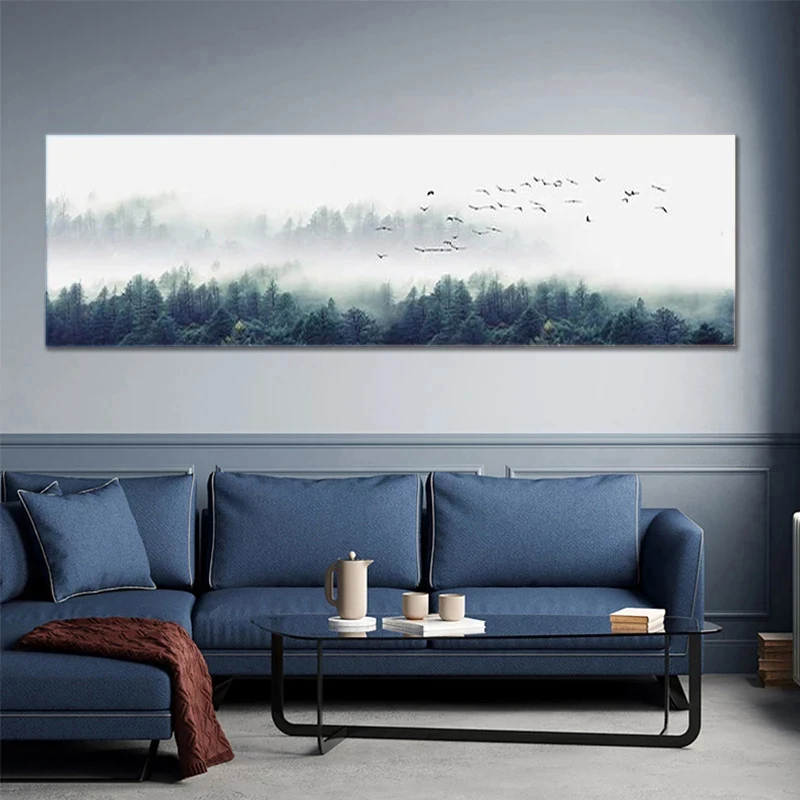 Modern Landscape Forest Painting Summer Forest Art Poster Print Canvas Painting for Living Room Corridor Office Home Decor Mural