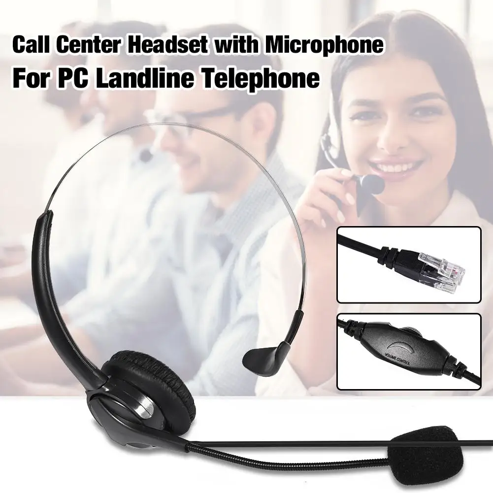 Wired Headset Single-Sided USB Headset With Mic Headphone Noise Canceling Computer PC Headset For Call Center Telephone Operator