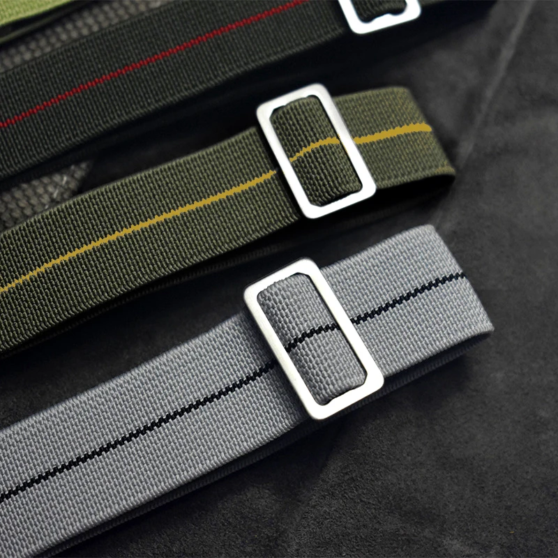 Long Nylon Watch Band Green/Yellow 18mm 20mm 22mm French Troops Parachute Bag Watchband Watch Strap Bracelet Watch Band