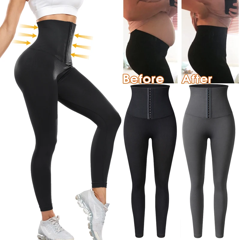 High Waist Leggings for Women Compression Workout Leggings for Weight loss Slimming Fitness Pants Tummy Control Waist Trainer