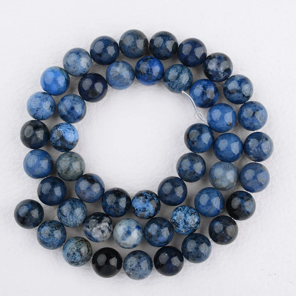 

2 strands High Quality Natural Genuine Blue Dumortierite Round Loose Beads 4mm 6mm 8mm 10mm 12mm