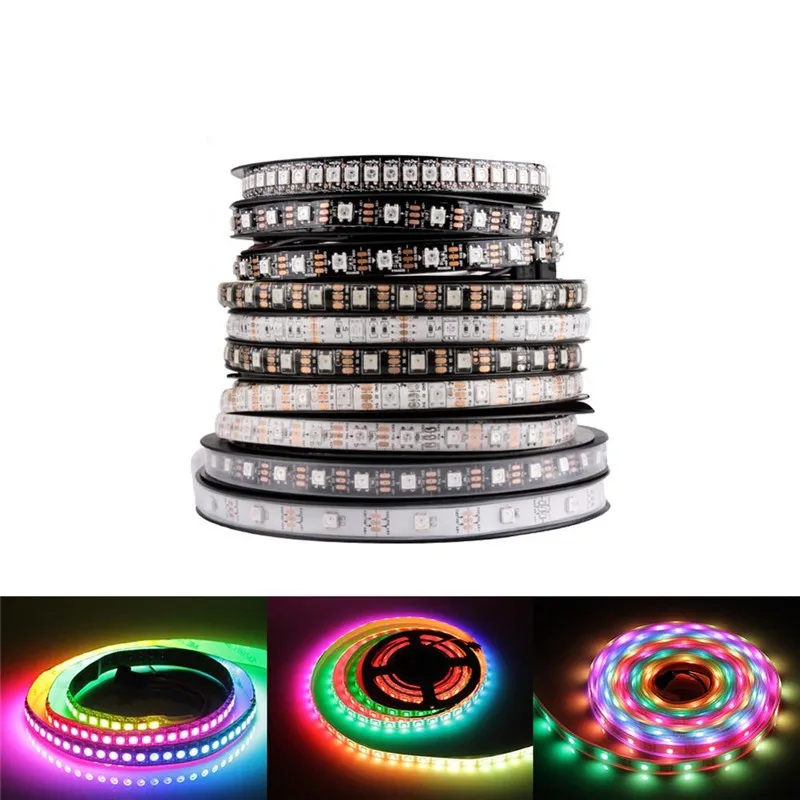 DC5V WS2812B Individuell Adressierbare 5050 RGB LED-Streifen WS2812 Smart Pixels LED-Licht Weiß Schwarze Leiterplatte Wasserdicht IP30/65/67 – Detail 5