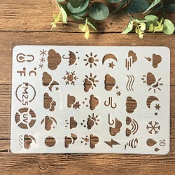 26cm Weather Cloud Sun DIY Craft Layering Stencils Painting Scrapbooking Stamping Embossing Album Paper Card Template
