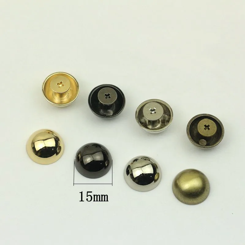 

100pcs 15mm Mashroom Head Rivet Screw Bags Hardware Handbag Studs Button Nail Feet Rivet Metal Buckles DIY Leather Craft