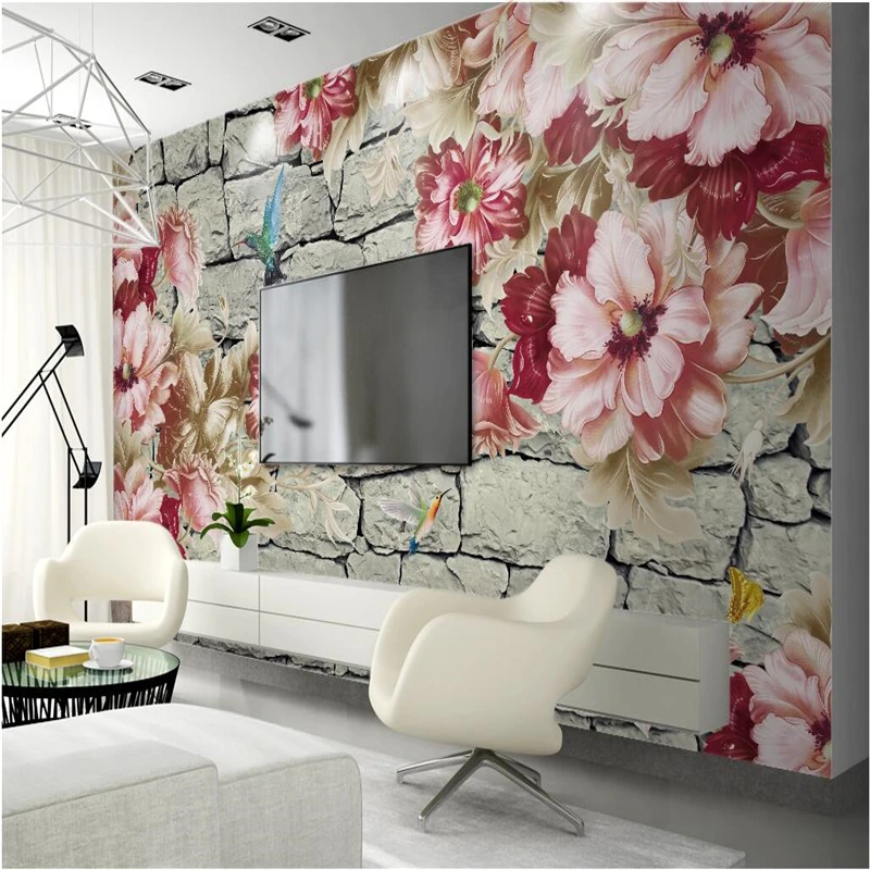 

3DBEIBEHANG papier peint Large Custom Wallpaper Mural Floral 3D Stereo Wall TV Background Wallpaper papel de parede infantil