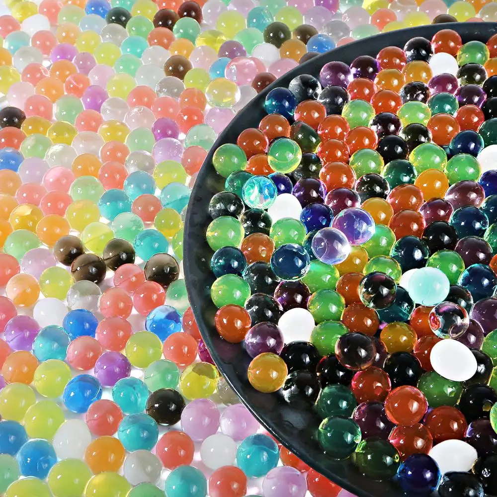 500Pcs Big Crystal Soil Mud Hydrogel Pearl Gel Kids Children Toy Water Growing Up Water Ball Beads Wedding Home Party Decoration