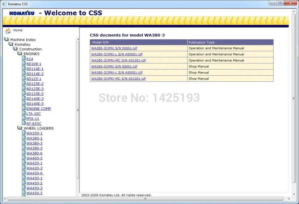 Komatsu CSS Construction Wheel Loaders Medium Size Shop Manuals