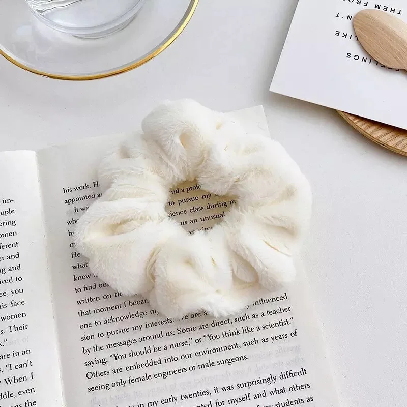 New Winter Soft Hair Scrunchies Furry Elastic Hair Band Women Girls Ponytail Holder Hair Rubber Band Hair Ties Hair Accessories