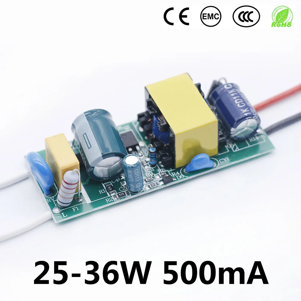 LED Driver 500mA 25W 30W 36w LED Power Supply 600mA AC90-265V Lighting Transformers For LED panel light and LED string lights